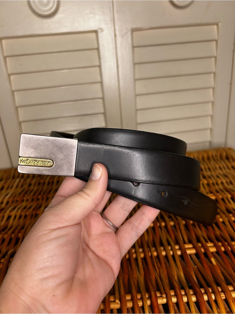 YSL vintage reversible leather belt